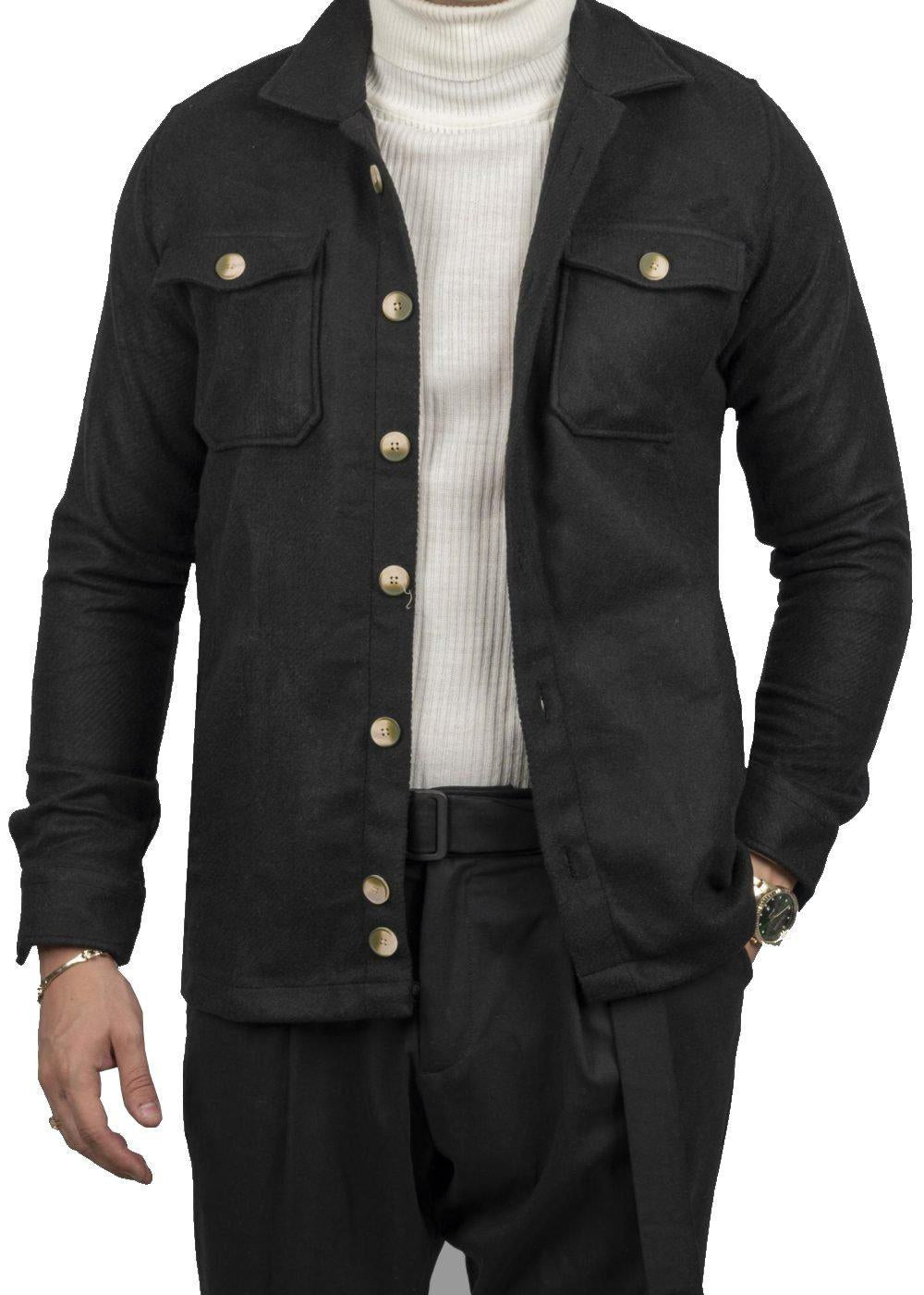 ΜΑΥΡΟ JACKET OVER ΜΕ ΤΣΕΠΕΣ-DEZIGN