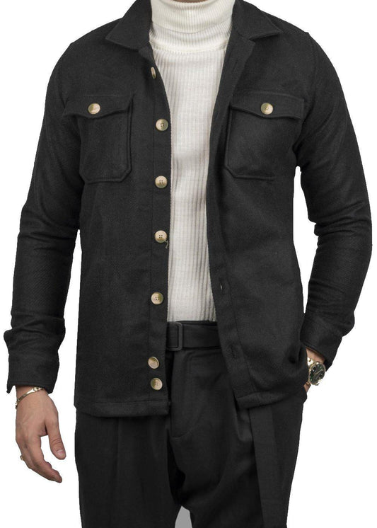 ΜΑΥΡΟ JACKET OVER ΜΕ ΤΣΕΠΕΣ-DEZIGN