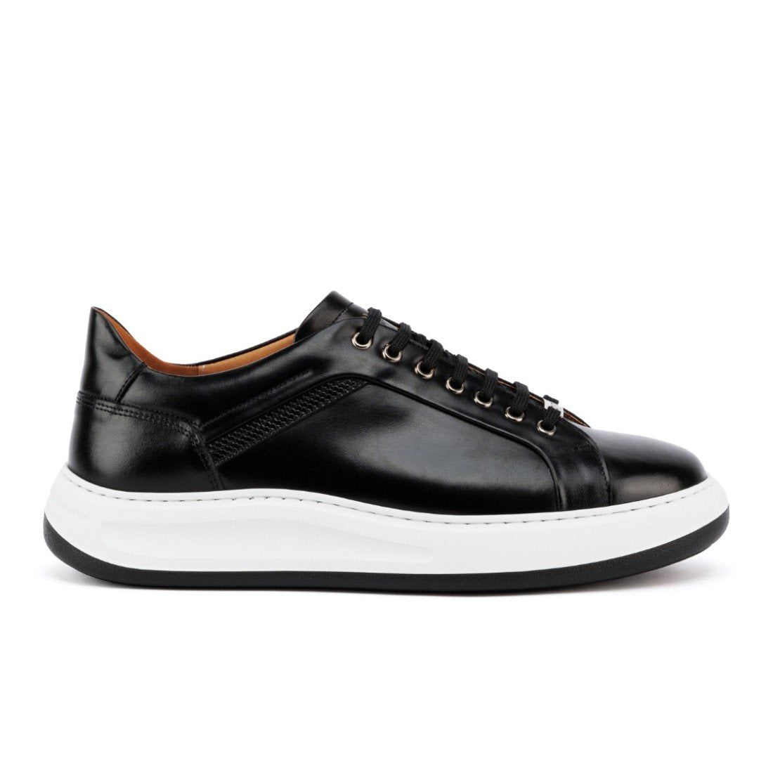 ΑΝΔΡΙΚΑ ΔΕΡΜΑΤΙΝΑ SNEAKERS ΜΑΥΡΟ -RAYMONT
