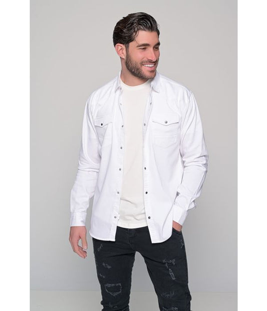 ΠΟΥΚΑΜΙΣΟ JEAN PURE BEN TAILOR - ΛΕΥΚΟ
