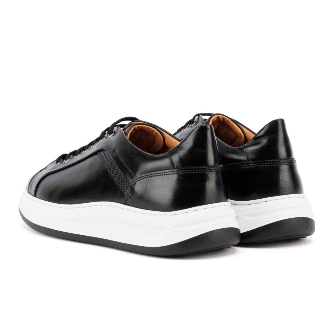 ΑΝΔΡΙΚΑ ΔΕΡΜΑΤΙΝΑ SNEAKERS ΜΑΥΡΟ -RAYMONT
