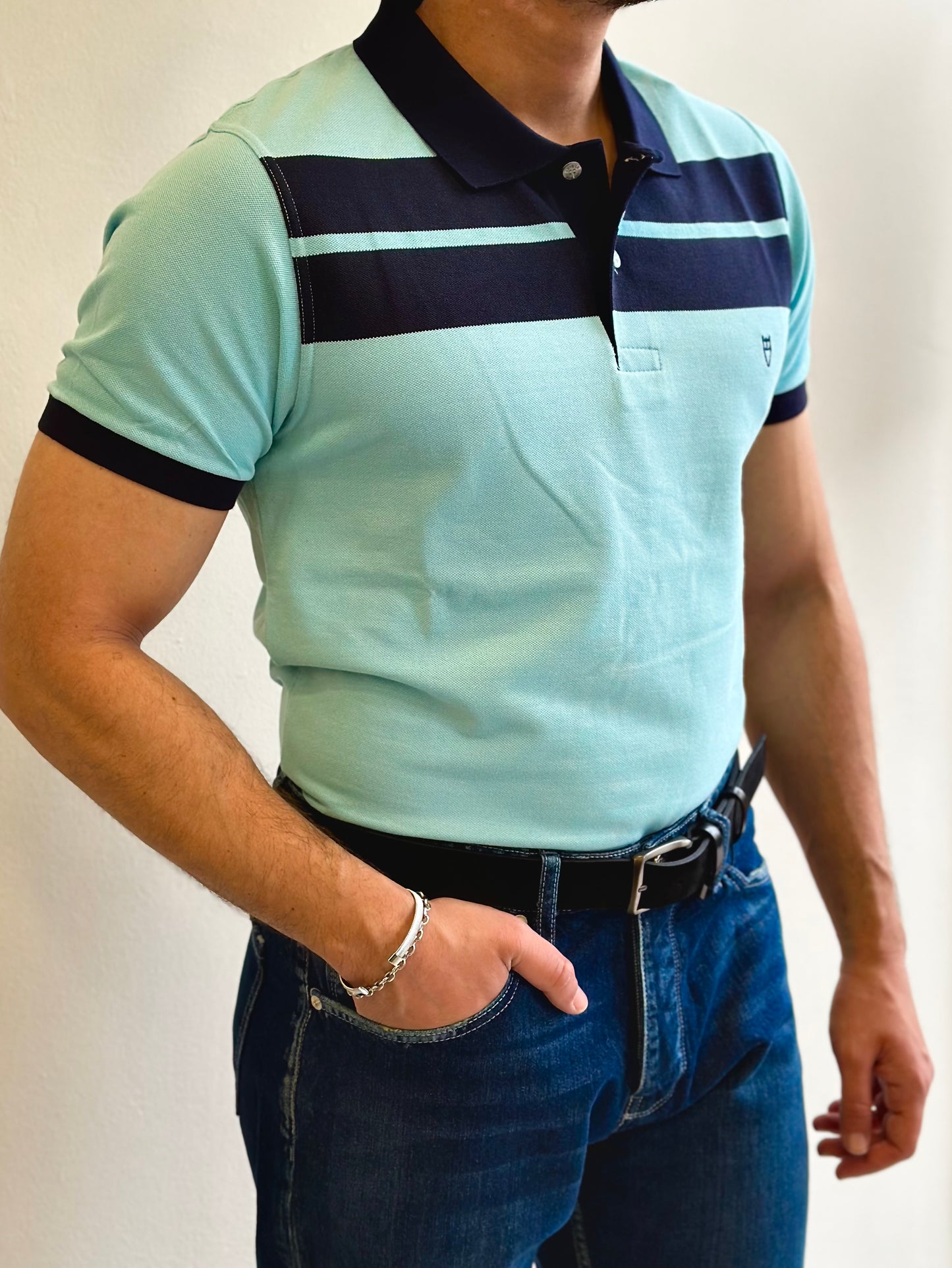 POLO T-SHIRT ΜΕ ΡΙΓΕΣ 3 ΧΡΩΜΑΤΑ