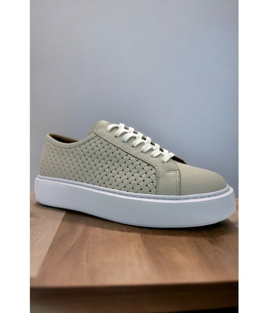 ΔΕΡΜΑΤΙΝΟ SNEAKER PALMS BEN TAILOR - ΜΠΕΖ