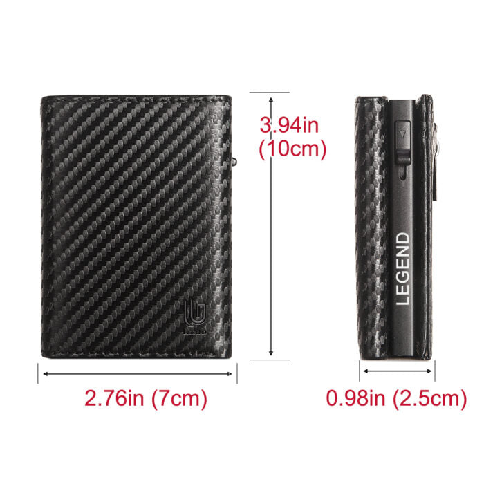 Μαύρο Πορτοφόλι Carbon Fiber RFID με Κερματοθήκη