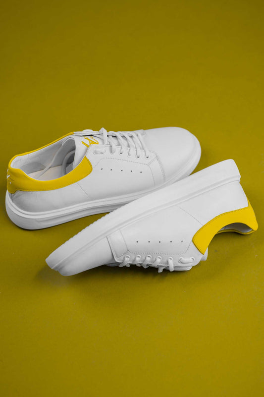 ΔΕΡΜΑΤΙΝΟ SNEAKER CALIFORNIA BEN TAILOR-ΛΕΥΚΟ-ΚΙΤΡΙΝΟ