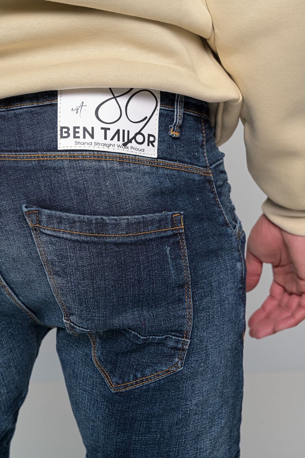 JEAN ΠΑΝΤΕΛΟΝΙ ΜΕ ΛΑΣΤΙΧΟ NEVADA BEN TAILOR-ΜΠΛΕ