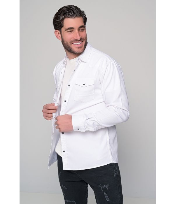 ΠΟΥΚΑΜΙΣΟ JEAN PURE BEN TAILOR - ΛΕΥΚΟ