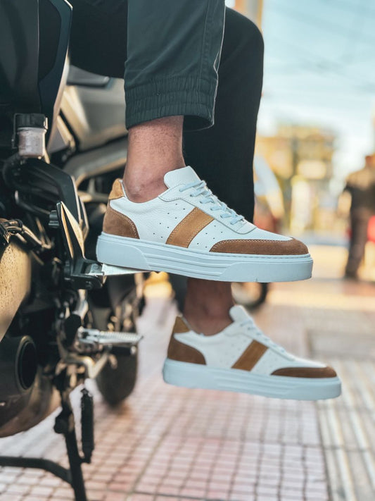 ΔΕΡΜΑΤΙΝΟ SNEAKER BLAKE BEN TAILOR-ΛΕΥΚΟ-ΤΑΜΠΑ