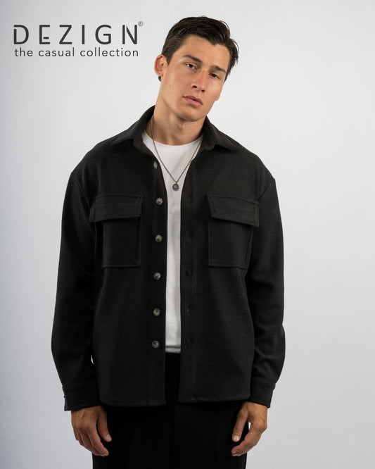 ΑΝΘΡΑΚΙ JACKET OVER ΜΕ ΠΛΑΙΝΕΣ ΤΣΕΠΕΣ DEZIGN