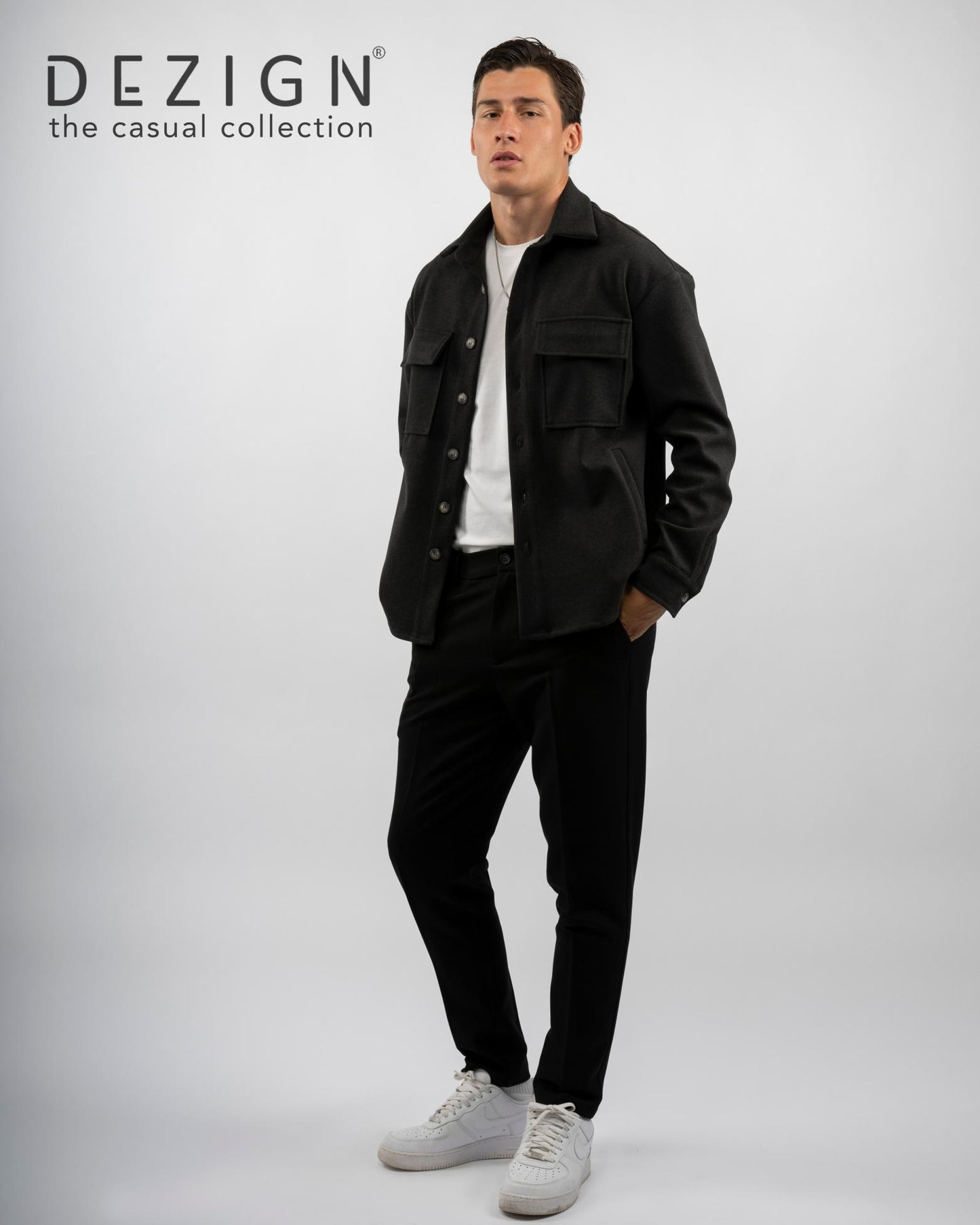 ΑΝΘΡΑΚΙ JACKET OVER ΜΕ ΠΛΑΙΝΕΣ ΤΣΕΠΕΣ DEZIGN