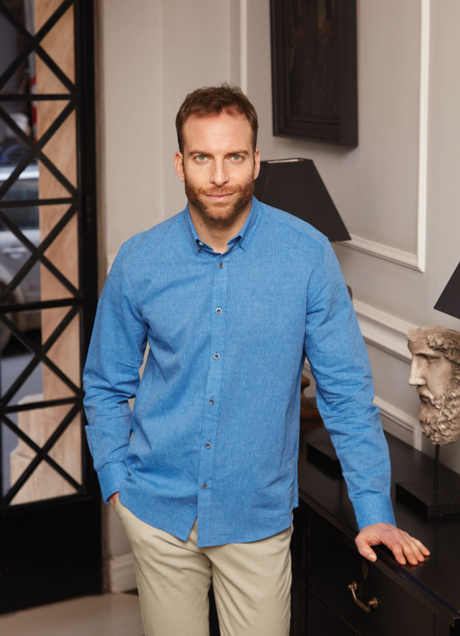 ΑΝΔΡΙΚΟ ΠΟΥΚΑΜΙΣΟ ΛΙΝΟ ΜΕ ΜΑΚΡΥ ΜΑΝΙΚΙ-VISCONTI