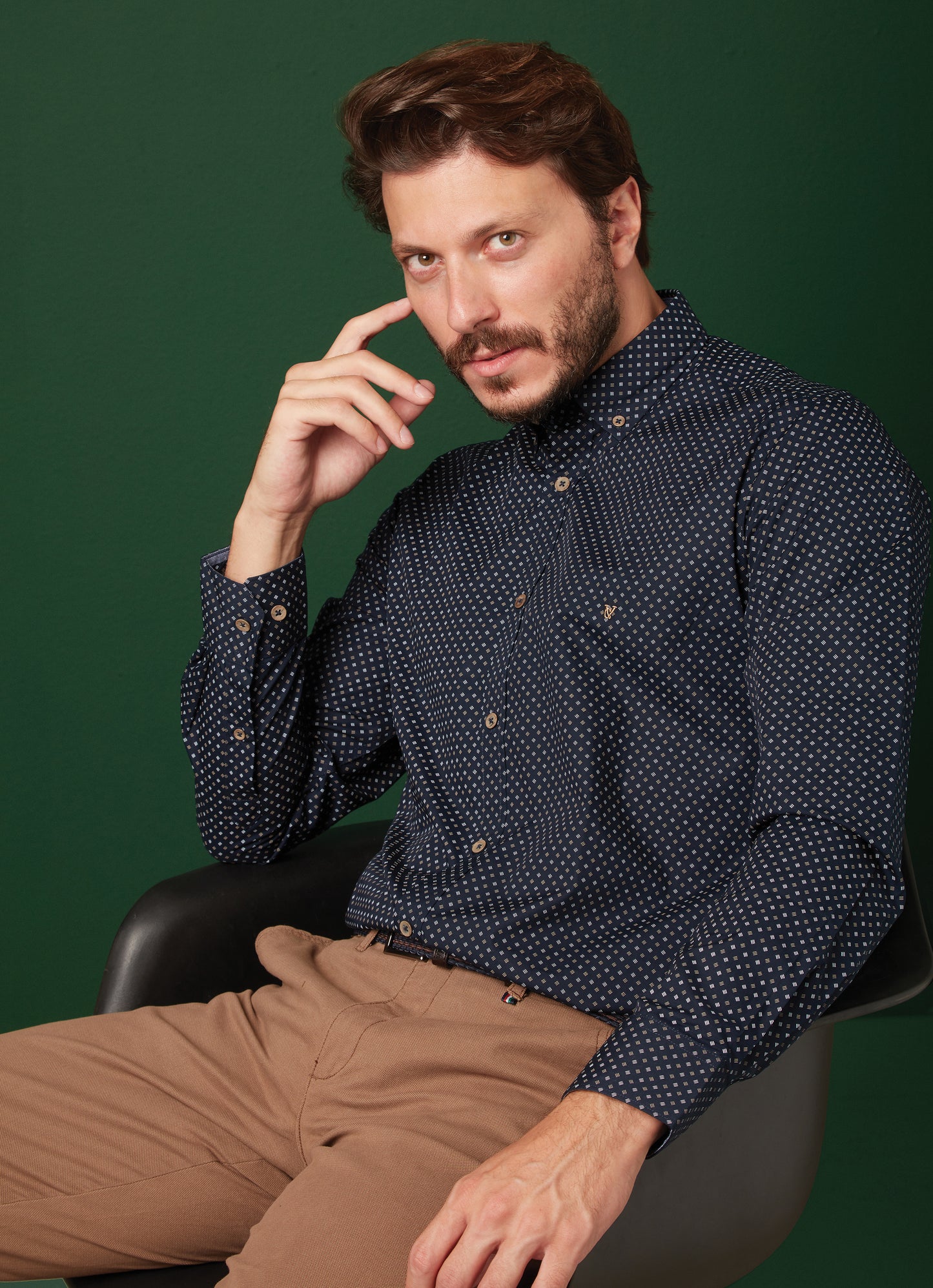 ΣΚΟΥΡΟ ΜΠΛΕ ΒΑΜΒΑΚΕΡΟ ΠΟΥΚΑΜΙΣΟ ΜΕ ΜΙΚΡΟΣΧΕΔΙΟ