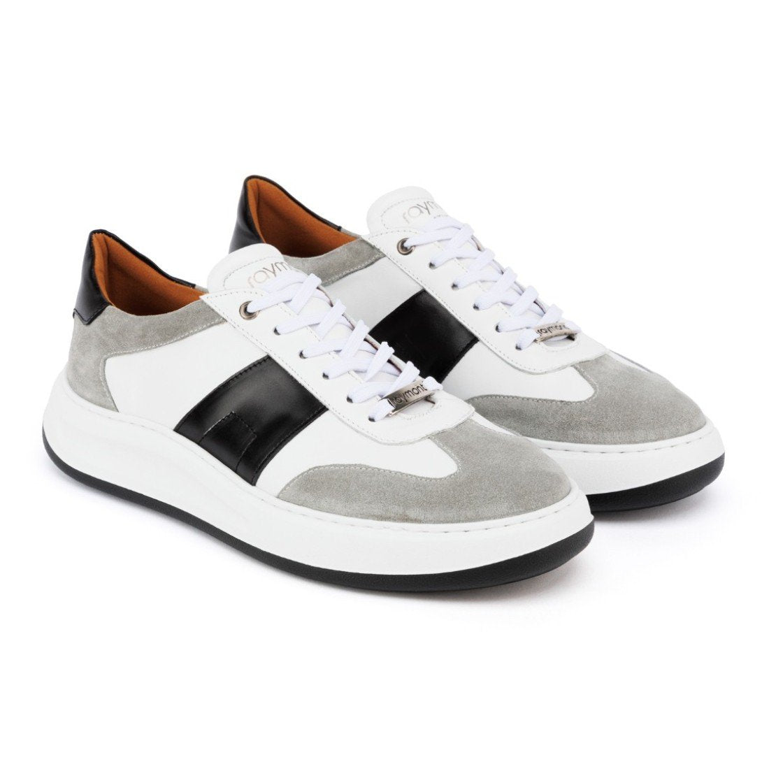 ΛΕΥΚΑ ΑΝΔΡΙΚΑ ΔΕΡΜΑΤΙΝΑ SNEAKERS -RAYMONT