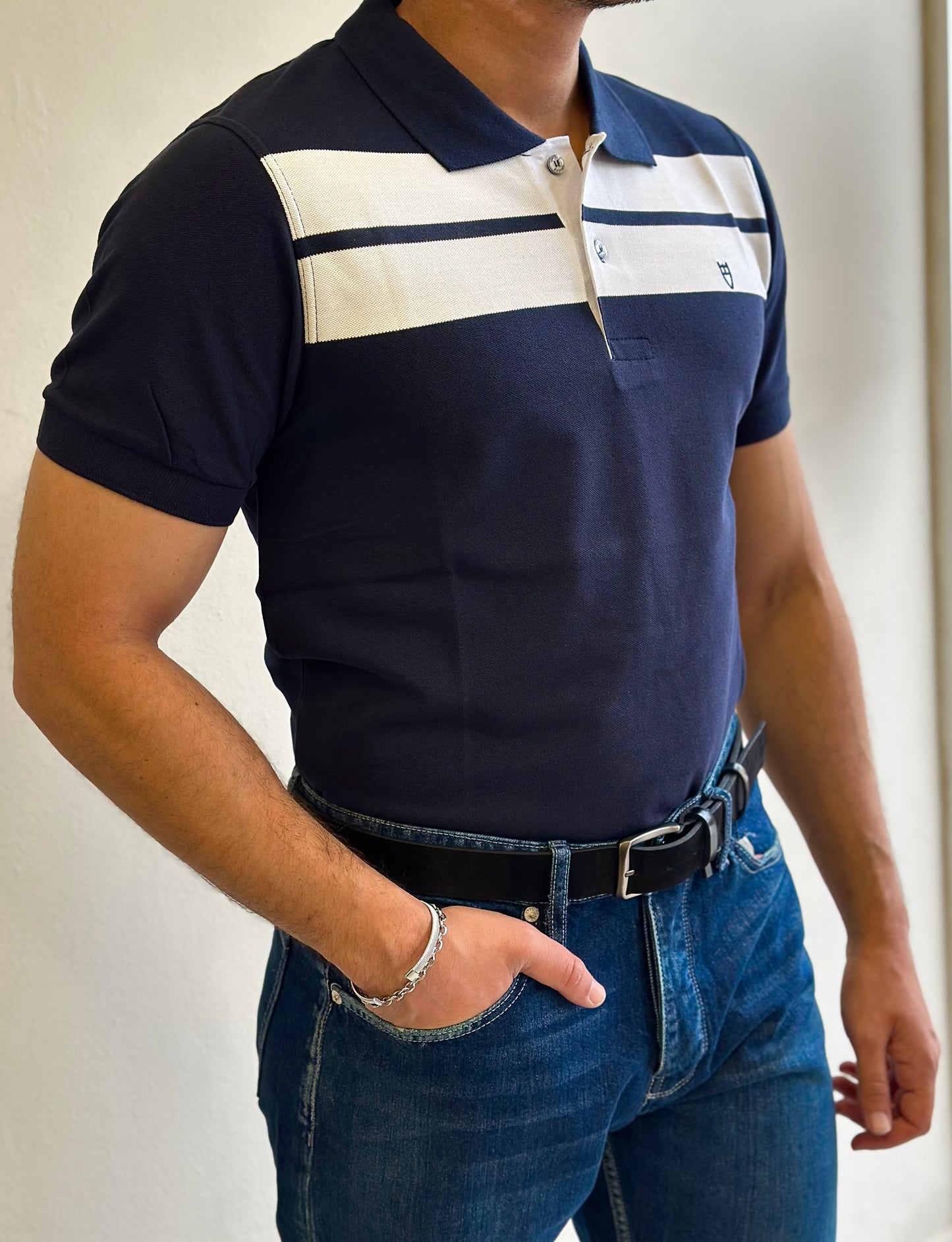 POLO T-SHIRT ΜΕ ΡΙΓΕΣ 3 ΧΡΩΜΑΤΑ