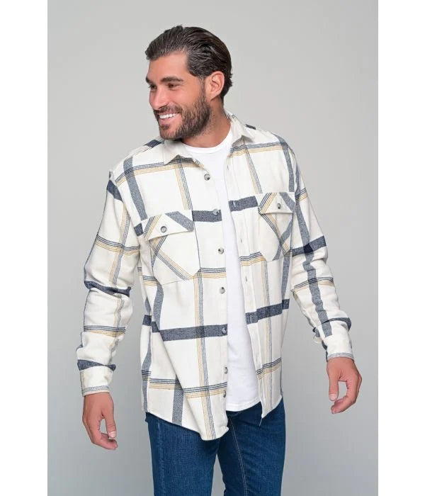 ΠΟΥΚΑΜΙΣΟ FLANNEL BUTTER BEN TAILOR - ΕΚΡΟΥ
