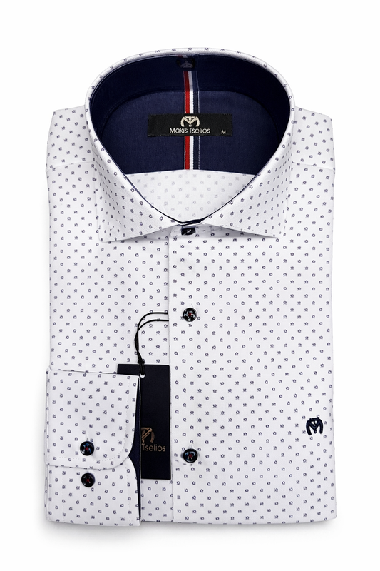 ΛΕΥΚΟ ΠΟΥΚΑΜΙΣΟ ΜΕ ΜΙΚΡΟΣΧΕΔΙΟ- MAKIS TSELIOS