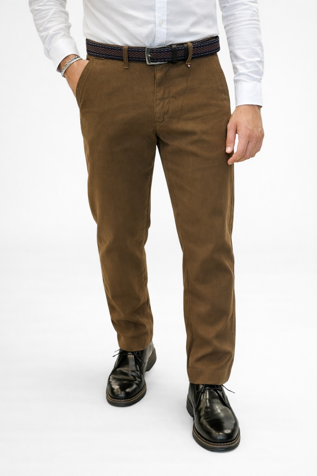 ΥΦΑΣΜΑΤΙΝΟ ΠΑΝΤΕΛΟΝΙ CHINOS ΜΕ ΠΛΕΚΤΗ ΖΩΝΗ