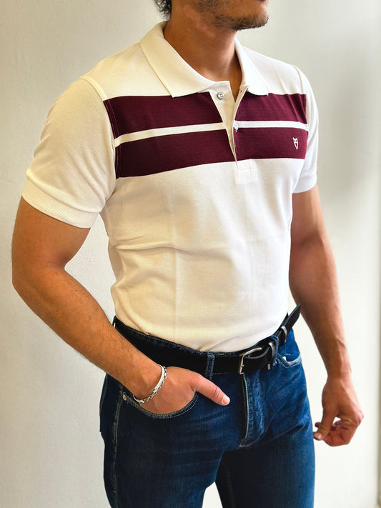 POLO T-SHIRT ΜΕ ΡΙΓΕΣ 3 ΧΡΩΜΑΤΑ