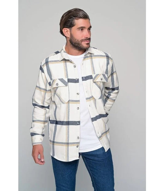 ΠΟΥΚΑΜΙΣΟ FLANNEL BUTTER BEN TAILOR - ΕΚΡΟΥ