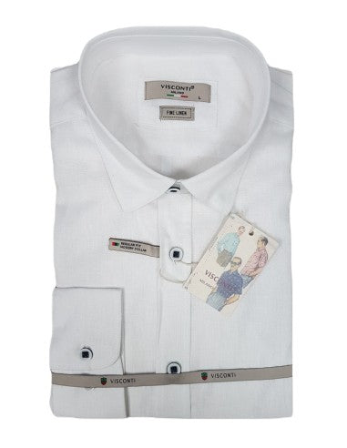 ΛΕΥΚΟ ΛΙΝΟ ΠΟΥΚΑΜΙΣΟ ΜΑΚΡΥΜΑΝΙΚΟ-VISCONTI