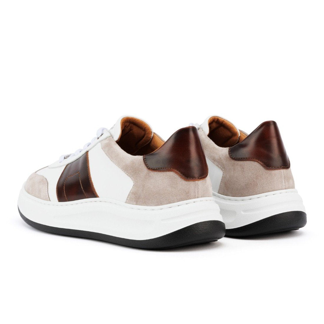 ΛΕΥΚΑ ΑΝΔΡΙΚΑ ΔΕΡΜΑΤΙΝΑ SNEAKERS ΚΟΝΙΑΚ/ΜΠΕΖ-RAYMONT
