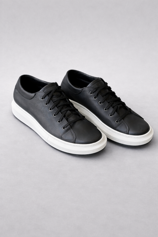 ΔΕΡΜΑΤΙΝΟ SNEAKER ΜΑΥΡΟ ΚΑΙ ΚΑΦΕ