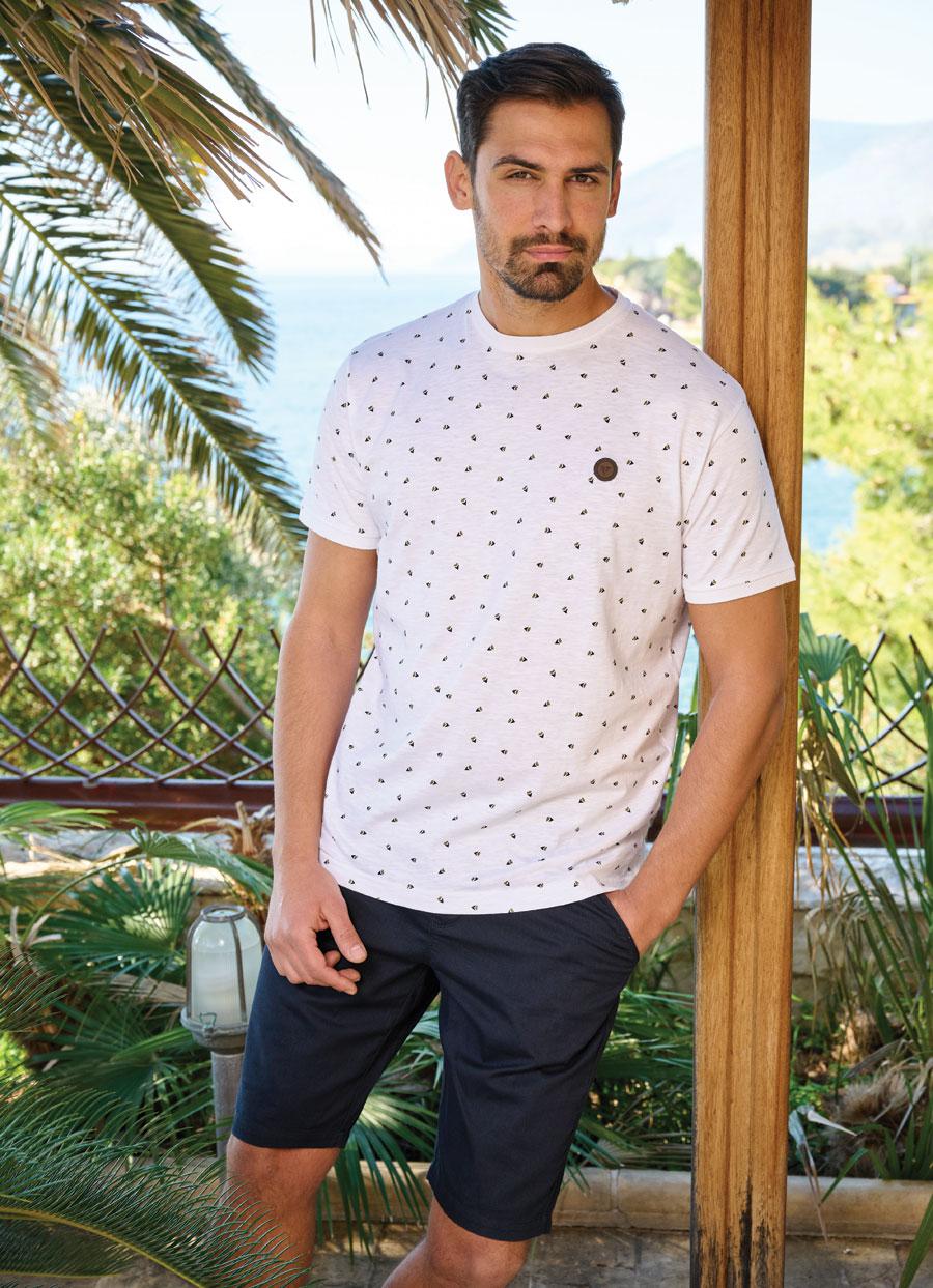 ΛΕΥΚΟ T-SHIRT ΜΕ ΛΑΙΜΟΚΟΨΗ