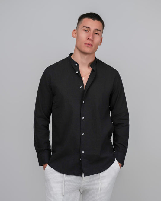 ΜΑΥΡΟ ΜΑΟ ΛΙΝΟ ΠΟΥΚΑΜΙΣΟ-DEZIGN