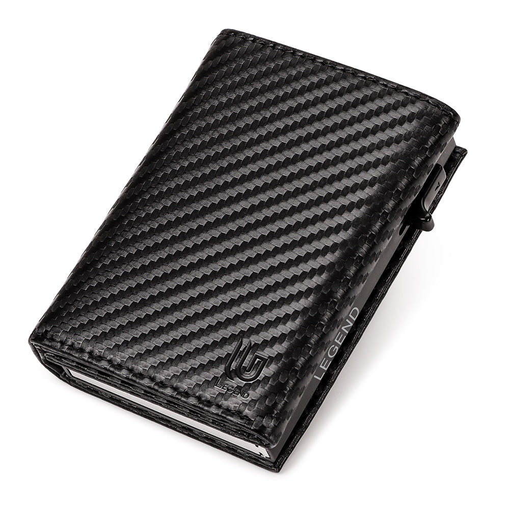 Μαύρο Πορτοφόλι Carbon Fiber RFID με Κερματοθήκη
