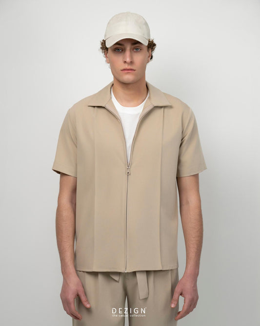 ΜΠΕΖ OVERSHIRT ΜΕ ΠΙΕΤΑ ΣΤΟΥΣ ΩΜΟΥΣ ΚΑΙ ΦΕΡΜΟΥΑΡ -DEZIGN