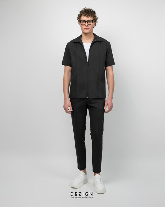 ΜΑΥΡΟ OVERSHIRT ΜΕ ΠΙΕΤΑ ΣΤΟΥΣ ΩΜΟΥΣ ΚΑΙ ΦΕΡΜΟΥΑΡ -DEZIGN