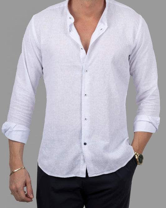 ΛΕΥΚΟ ΜΑΟ ΛΙΝΟ ΠΟΥΚΑΜΙΣΟ-DEZIGN