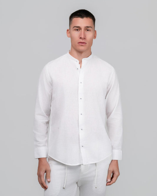 ΛΕΥΚΟ ΛΙΝΟ ΜΑΟ ΠΟΥΚΑΜΙΣΟ-DEZIGN