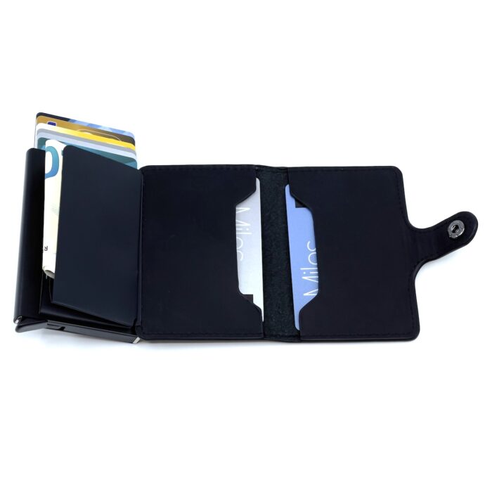 Δερμάτινο Πορτοφόλι Μαύρο με RFID