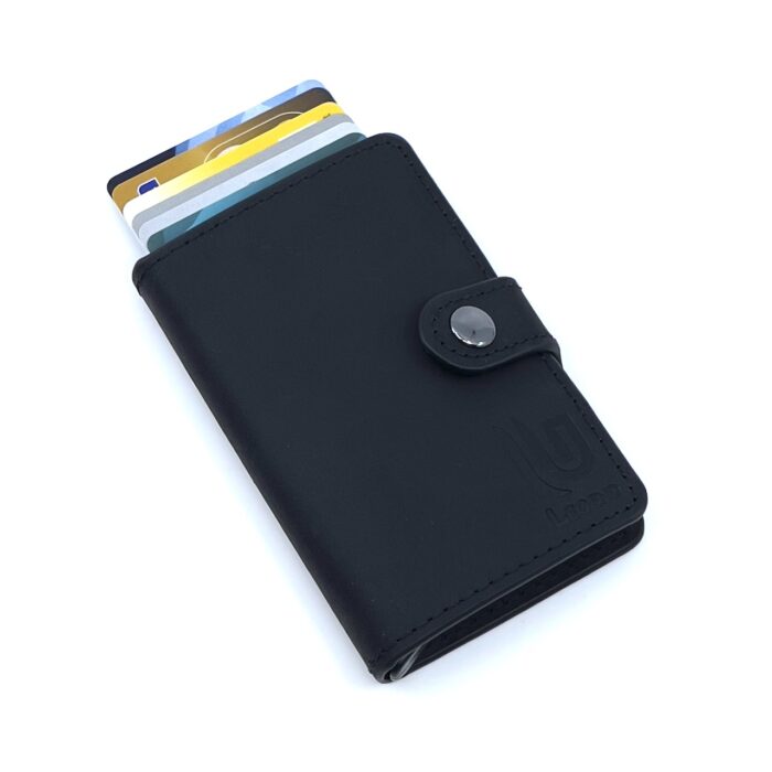 Δερμάτινο Πορτοφόλι Μαύρο με RFID