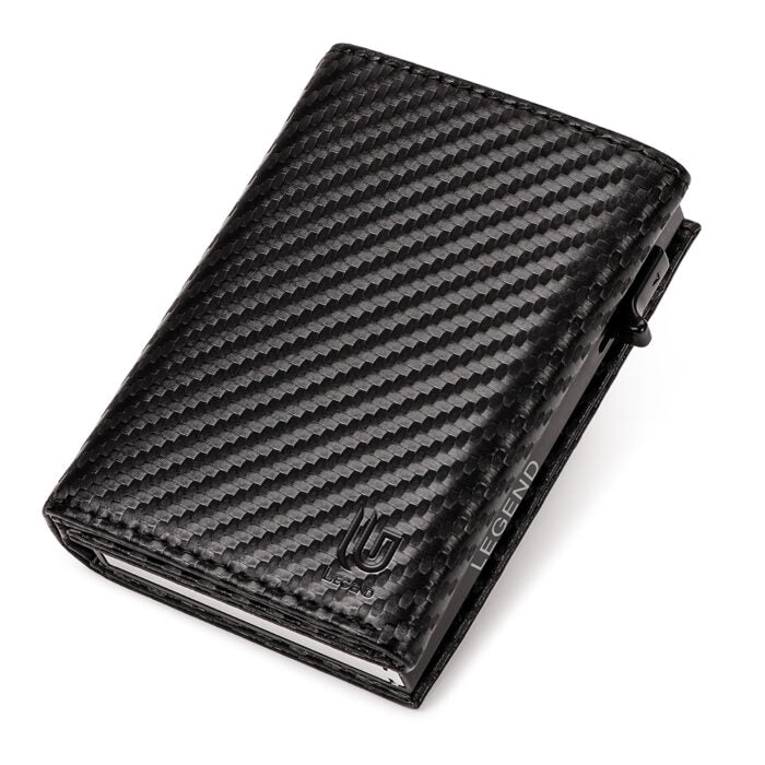 Μαύρο Πορτοφόλι Carbon Fiber RFID με Κερματοθήκη