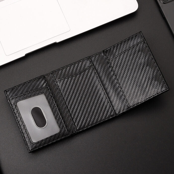 Μαύρο Πορτοφόλι Carbon Fiber RFID με Κερματοθήκη