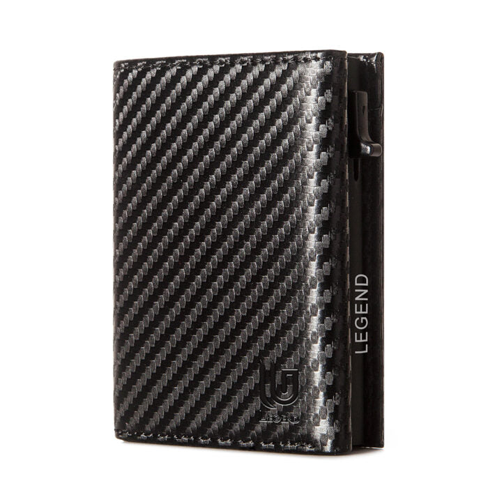 Μαύρο Πορτοφόλι Carbon Fiber RFID με Κερματοθήκη