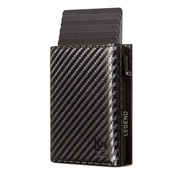 Μαύρο Πορτοφόλι Carbon Fiber RFID με Κερματοθήκη