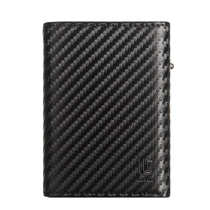 Μαύρο Πορτοφόλι Carbon Fiber RFID με Κερματοθήκη