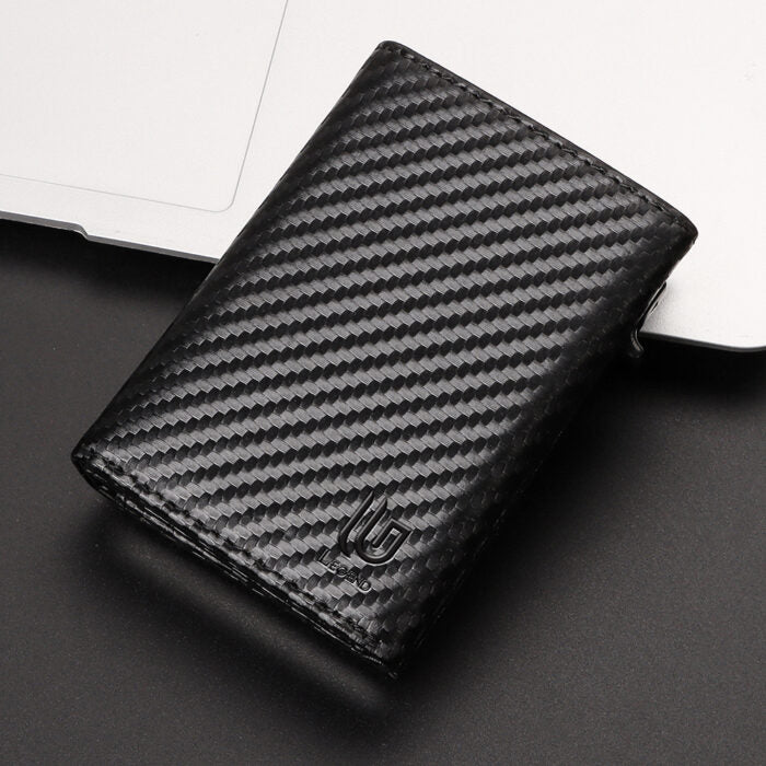 Μαύρο Πορτοφόλι Carbon Fiber RFID με Κερματοθήκη