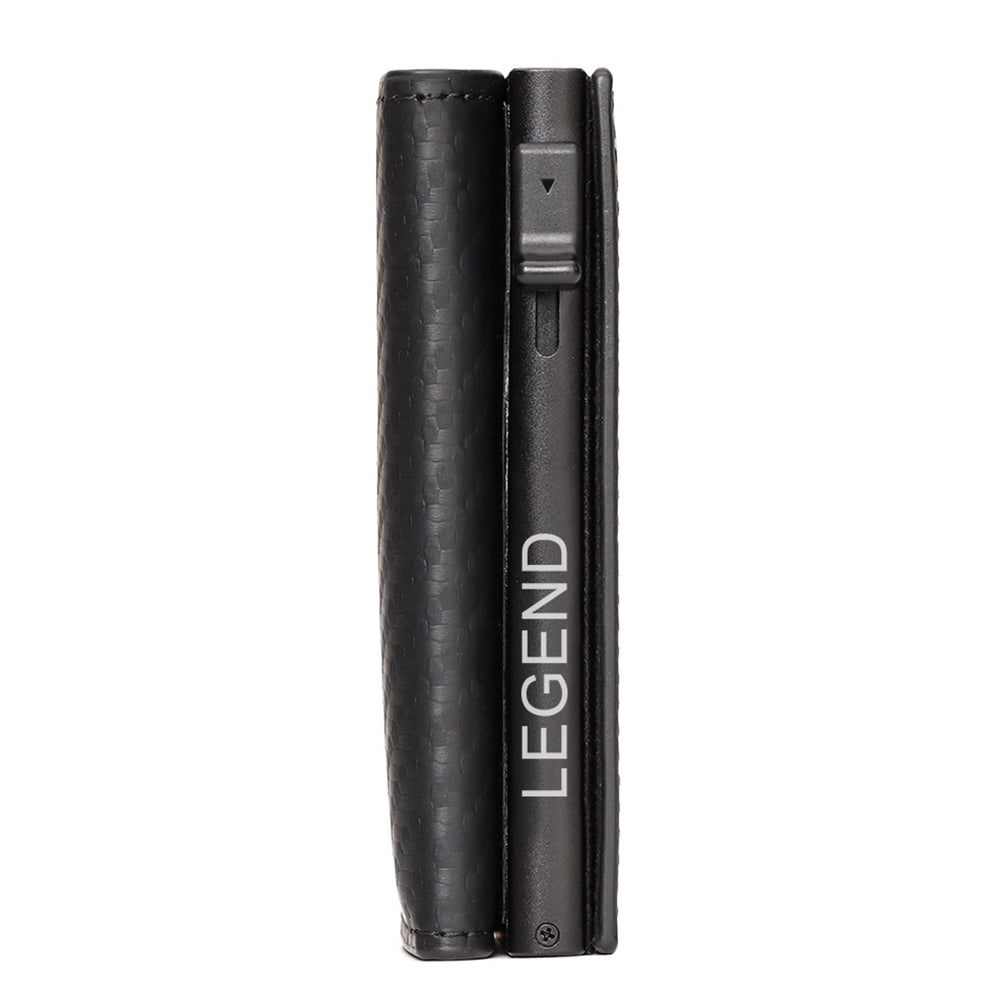 Μαύρο Πορτοφόλι Carbon Fiber RFID με Pop-up Μηχανισμό