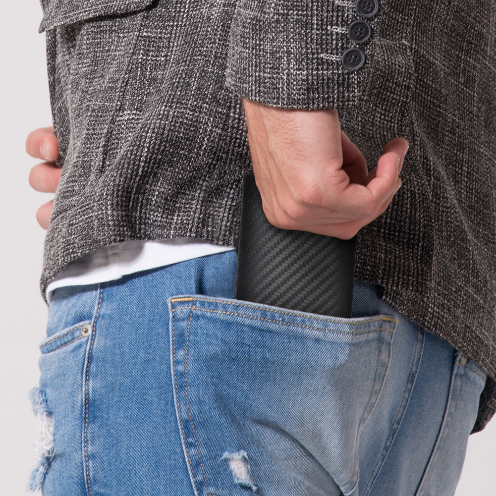 Μαύρο Πορτοφόλι Carbon Fiber RFID με Pop-up Μηχανισμό