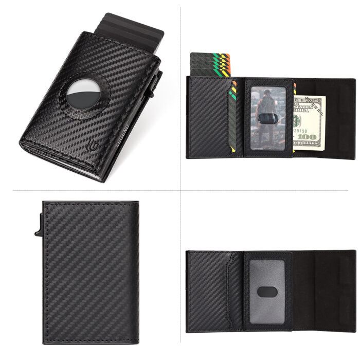 Πορτοφόλι CarbonFiber Μαύρο RFID AirTag