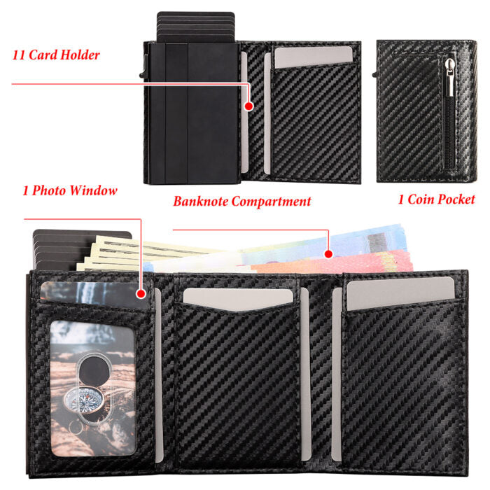 Πορτοφόλι CarbonFiber Μαύρο RFID AirTag