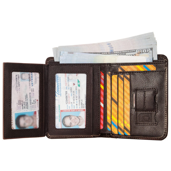 Δερμάτινο Πορτοφόλι Καφέ RFID