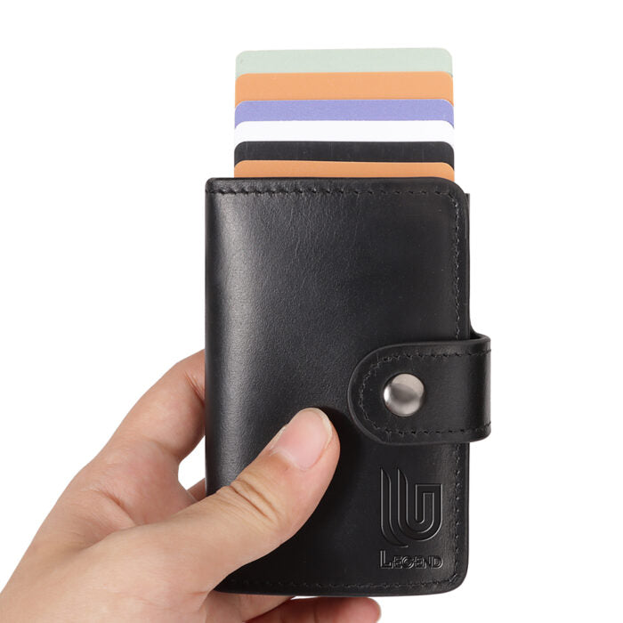 Δερμάτινο Πορτοφόλι Μαύρο με RFID