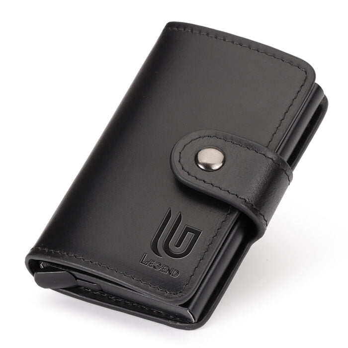 Δερμάτινο Πορτοφόλι Μαύρο με RFID