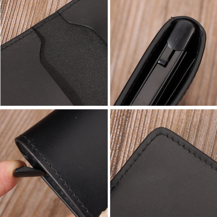 Δερμάτινο Πορτοφόλι Μαύρο με RFID
