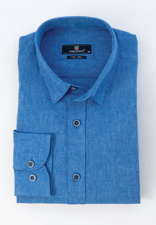 ΑΝΔΡΙΚΟ ΠΟΥΚΑΜΙΣΟ ΛΙΝΟ ΜΕ ΜΑΚΡΥ ΜΑΝΙΚΙ-VISCONTI